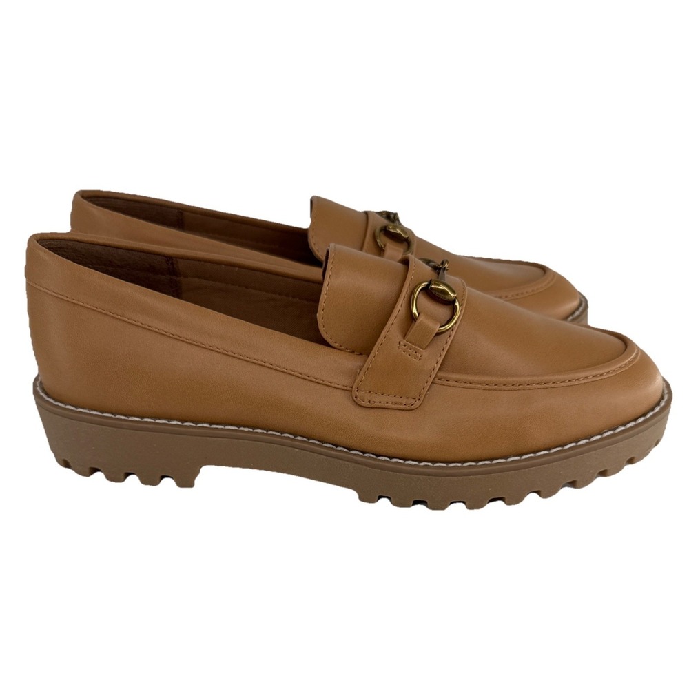 A New‎ Day Women's Horse bit Danica Platform Loafers shoes Size 7.5 Nude